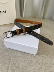 CL logo Cut-out Belt 25mm Black Tan Triomphe Canvas Shw