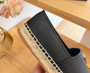 SL YVES LOGO SLIP ON BLACK CALFSKIN