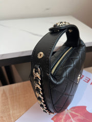 MINI HOBO BAG 16 IN BLACK LAMBSKIN