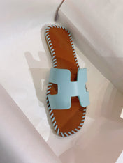 0RAN SANDAL Braided Calfskin BLUE SKY