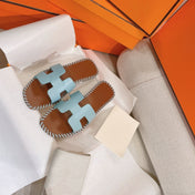 0RAN SANDAL Braided Calfskin BLUE SKY