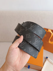 LV 25S BELT 40 MM IN BLACK MIX GREY CALFSKIN 593204