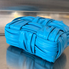 CANDY ARCO TOTE 20 IN CERULEAN BLUE SOFT LAMBSKIN