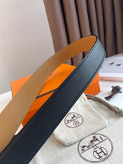 HM ROMAIN 35MM BELT BLACK LEATHER SILVER HARDWARE