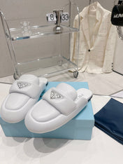 PRA SOFT PADDED NAPPA SHEARLING MULES WHITE LAMBSKIN