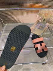 CHYPRE SANDAL OMBRE LIGHT PINK BROWN CALFSKIN