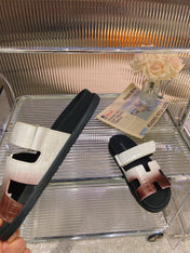 CHYPRE SANDAL OMBRE WHITE BROWN CALFSKIN