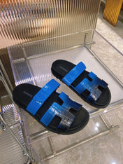 CHYPRE SANDAL OMBRE BLACK COBALT CALFSKIN