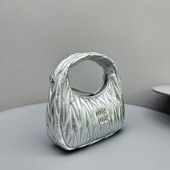MINI HOBO 20 BAG IN SILVER SHEEPSKIN