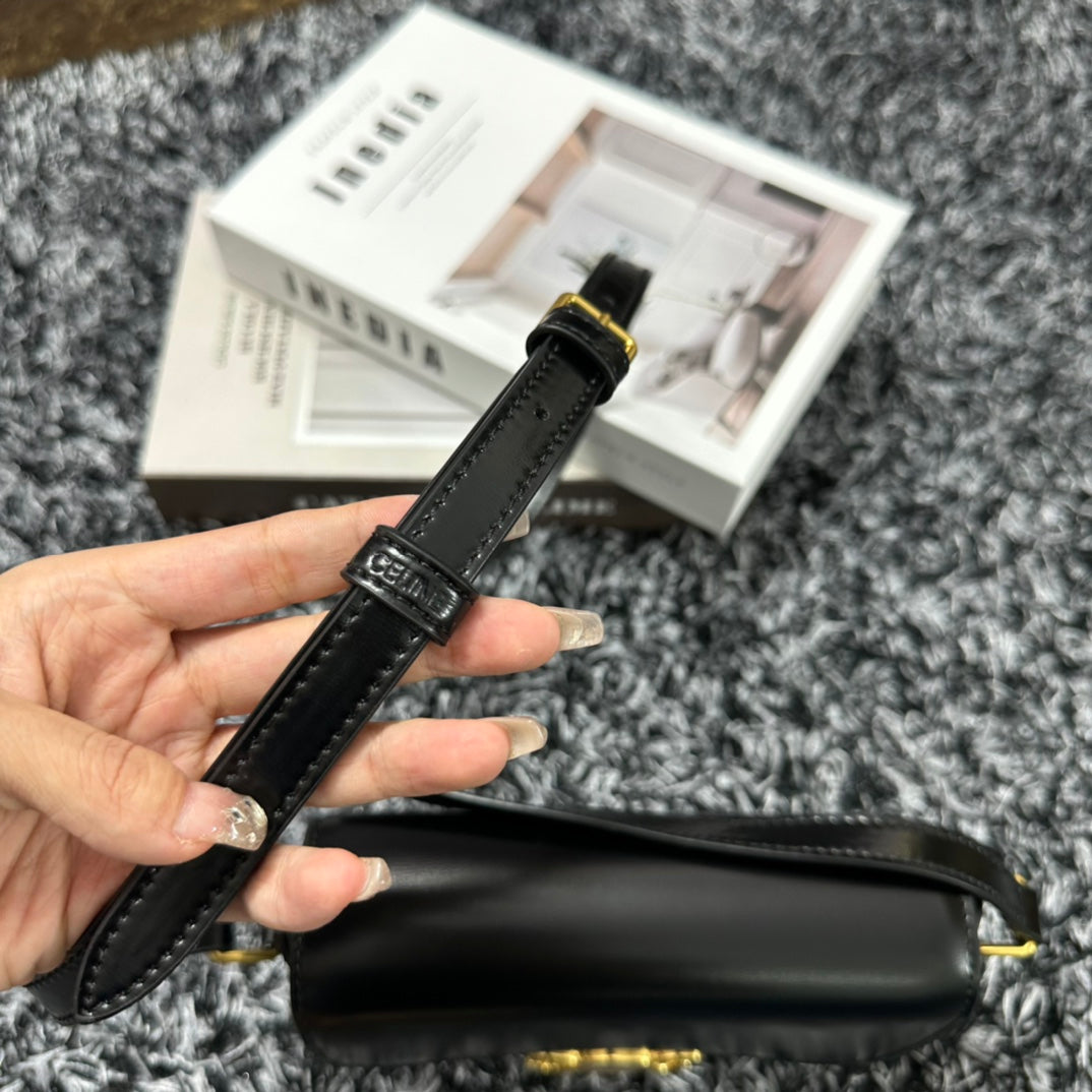 TRIOMPHE TEEN 18 BLACK COWHIDE LEATHER