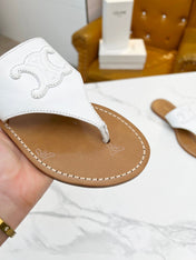THONG MULE IN WHITE CALFSKIN
