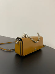 FENDI MINI FIRST SIGHT 23 BAG IN COPPER BROWN CALFSKIN WITH SILVER HARDWARE