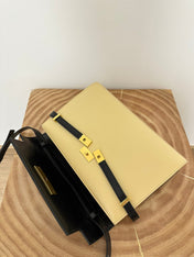 MANHATTAN 29 TOP-HANDLE IN SMOOTH BLACK BEIGE CALFSKIN