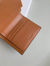 TRIPHOME 10 TRIFOLD WALLET CALFSKIN OLD FLOWER BROWN