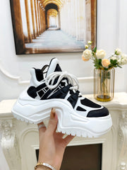 LV ARCHLIGHT 2.0 PLATFORM SNEAKER IN WHITE MIX BLACK MIX OF MATERIALS