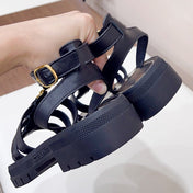 LYMPIA GLADIATOR SANDAL IN CALFSKIN BLACK