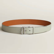 HM ROMAIN 35MM BELT WHITE CREAM LEATHER SILVER HARDWARE