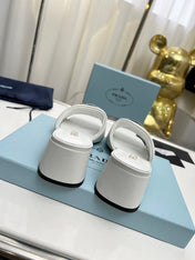 PRA EMBROIDERED SANDALS 45 WHITE LAMBSKIN