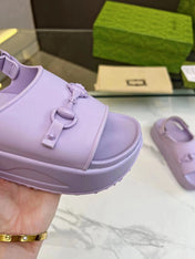 HORSEBIT FLATFORM SANDAL 5 CM IN PASTEL PURPLE IMPORTED TPU