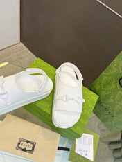 HORSEBIT FLATFORM SANDAL 5 CM IN WHITE IMPORTED TPU