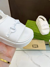 HORSEBIT FLATFORM SANDAL 5 CM IN WHITE IMPORTED TPU