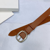 CL LARGE 35 MM BELT IN BRONZE BROWN CALFSKIN LIGHT GOLD HARDWARE