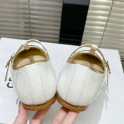 FLAT SANDALS WITH DOUBLE STRAP-DESIGN LEATHER WHITE