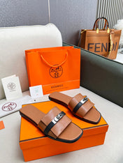 Giulia Sandal Brown Black Calfskin