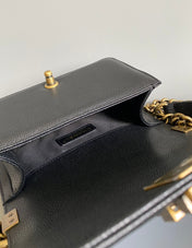 SMALL BOY BAG 20 IN BLACK LAMBSKIN GOLD HARDWARE