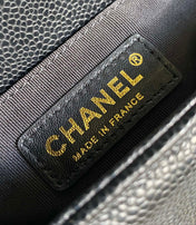 SMALL BOY BAG 20 IN BLACK LAMBSKIN GOLD HARDWARE