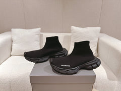 BALENCIAGA 25S SPEED TRAINER SNEAKERS 55 MM IN BLACK KNIT STYLE 2