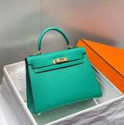 KELLY 28CM IN VERT VERTIGO EPSOM CALFSKIN GOLD HARDWARE