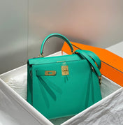 KELLY 28CM IN VERT VERTIGO EPSOM CALFSKIN GOLD HARDWARE