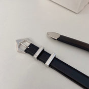 Medium Spike Belt 25mm Black Calfskin Loop Silver Shw