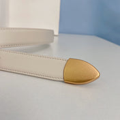 Medium Spike Belt 25mm White Calfskin Loop Gold Gold Finishing