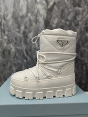 PRA RE-NYLON GABARDINE APRÈS SKI BOOTIES WHITE