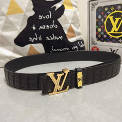 LV 25S BELT 38 MM IN BLACK CALFSKIN 593268