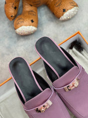 0Z Mule Purple Silk Thick Cloth/Sheepskin