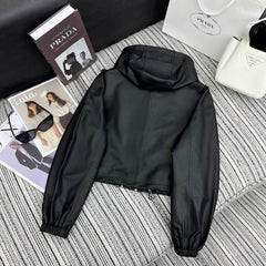 PRADA 25S SHEARLING HOODED JACKET 336