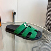 Chypre Sandal Green Suede