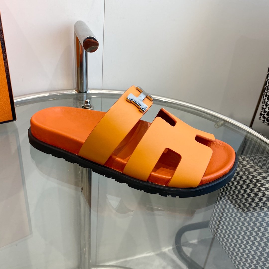Chypre Sandal Orange Leather