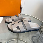 Chypre Sandal Gray Leather