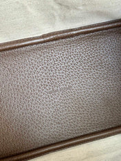 OPHIDIA SMALL TOTE BAG 31 BEIGE CANVAS AND BROWN CALFSKIN