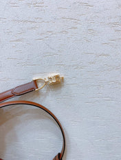 Hook & Loop 20mm TRIOMPHE Logo Square Adjustable Belt Tan Calfskin Ghw