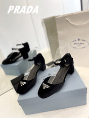 Pra Slingback 40 Square Sole Black Velvet