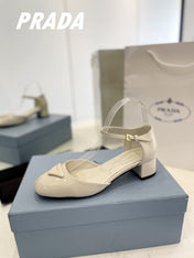 Pra Slingback 40 Square Sole White Patent Leather