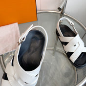 Genius Sandal Slingback White Calfskin Leather