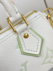 NANO SPEEDY 16 IN WHITE LATTE MONOGRAM EMPREINTE LEATHER GOLD HARDWARE
