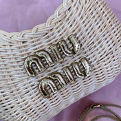 WANDER WICKER HOBO BAG 20 IN TAN MIX CARAMEL BROWN HANDWOVEN