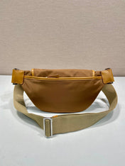 BELT BAG 18 IN SEPIA BROWN RE-NYLON AND CALFSKIN TRIM
